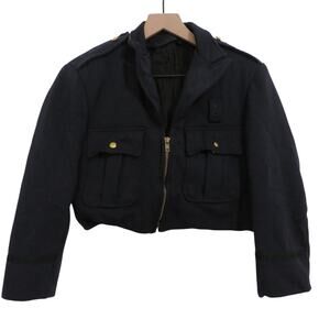 San Francisco Police Department Women Sz S Navy Blue Vintage Cropped Wool Jacket